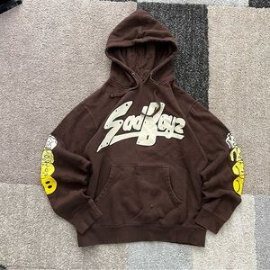 Zumiez Brown Hoodie with Graphic Sleeves